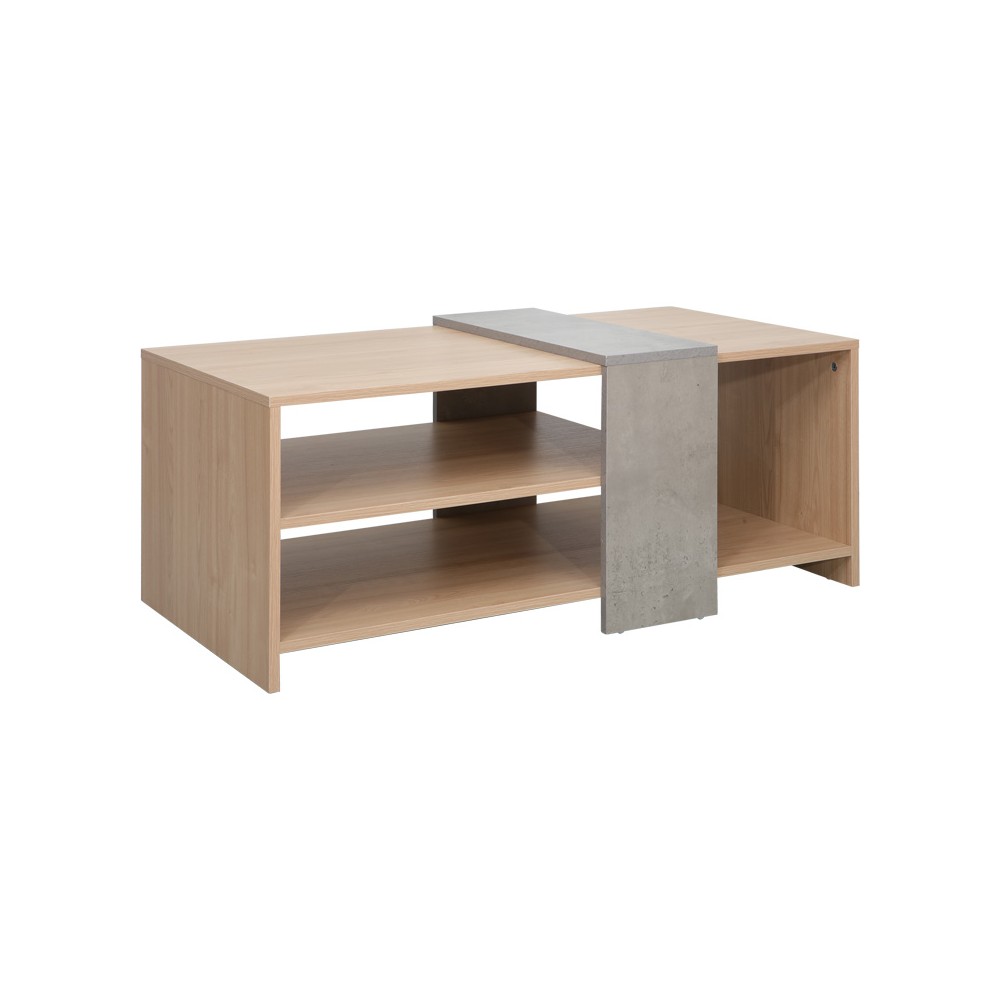 Coffee table Cozeto pakoworld in natural-cement grey color 100x53x41.5cm