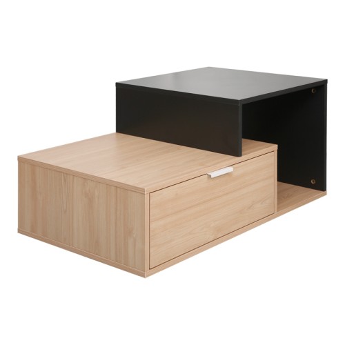 Coffee table Vople pakoworld in natural-dark grey color 90x50x40cm