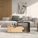 Coffee table Vople pakoworld in natural-dark grey color 90x50x40cm