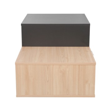 Coffee table Vople pakoworld in natural-dark grey color 90x50x40cm