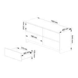 KOMODA K120 4SZ CLP PK BIAŁY