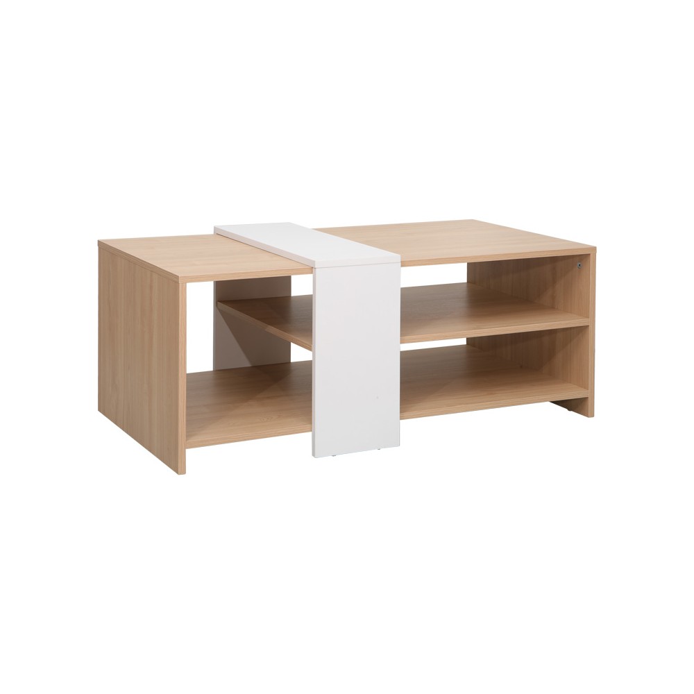 Table basse Cozeto bois blanc 100x53x41,5cm Table basse Cozeto bois blanc 100x53x41,5cm