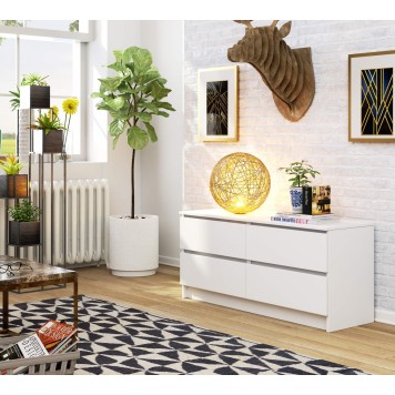 Buffet Commode LISU 4 Tiroirs 120X55X40CM