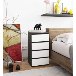 KOMODA CL4 GRAFIT SZARY / BIAŁA