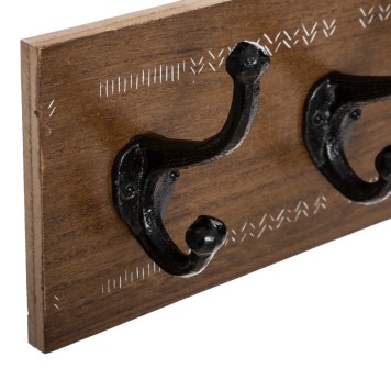 Porte manteau patère marron bois 50x8,5x13 cm
