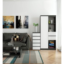 KOMODA CL5 GRAFIT SZARY / BIAŁA