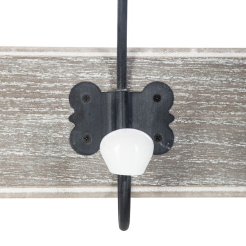 Porte manteau patère bois  gris antique 19,5x9x60,5 cm
