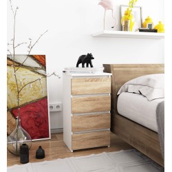 KOMODA CL4 PK BIAŁA / DĄB SONOMA