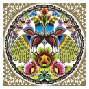 Animals Folk Peacocks Gold napkin 20 pcs 33x33 cm