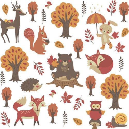 Animals Woodland napkin 20 pcs 33x33 cm