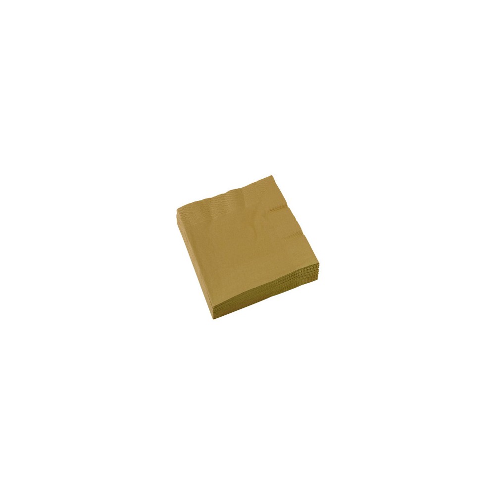 Colour Gold Gold napkin pack of 20, 33x33 cm