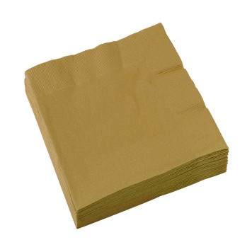 Colour Gold Gold napkin pack of 20, 33x33 cm
