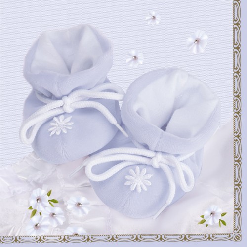 Baby Little Blue Shoes Baby Shower Napkin 20 pcs 33x33 cm