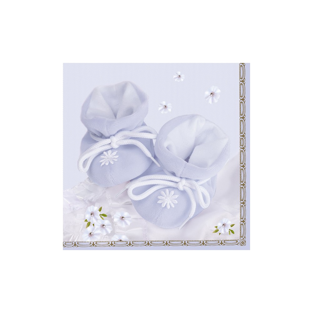 Baby Little Blue Shoes Baby Shower Napkin 20 pcs 33x33 cm