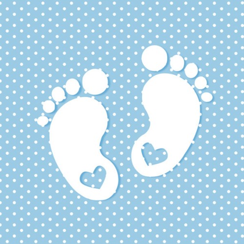 Baby Little Feet Blue Baby Shower Napkin Set of 20, 33x33 cm