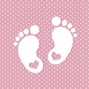 Baby Little Feet Pink Baby Shower Napkin Set of 20, 33x33 cm