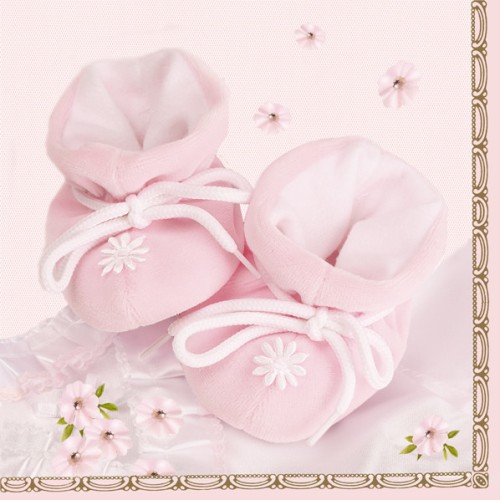 Baby Little Pink Shoes Baby Shower Napkin 20 pcs 33x33 cm