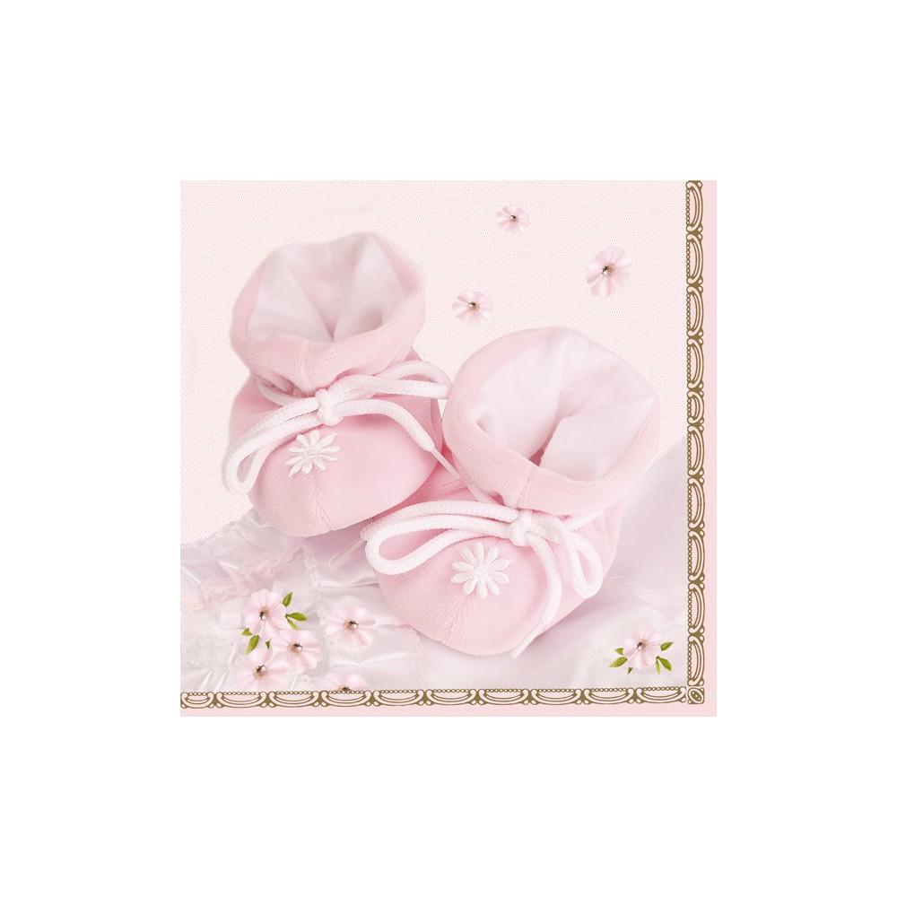 Baby Little Pink Shoes Baby Shower Napkin 20 pcs 33x33 cm