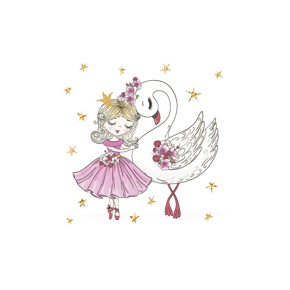 Ballet With Swan Ballerina Napkin 20 pieces 33x33 cm