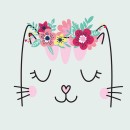 Cat Flowers Wreath napkin 20 pieces 33x33 cm