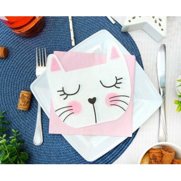 Cat Sleepy napkin pack of 12 33x33 cm