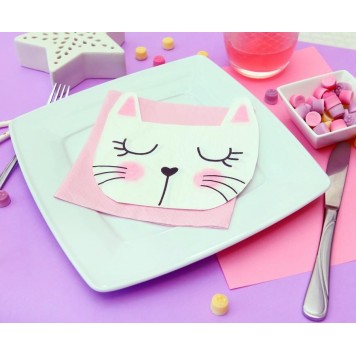 Cat Sleepy napkin pack of 12 33x33 cm