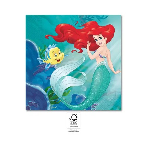 Disney Princess Ariel Curious napkin pack of 20 33x33 cm FSC