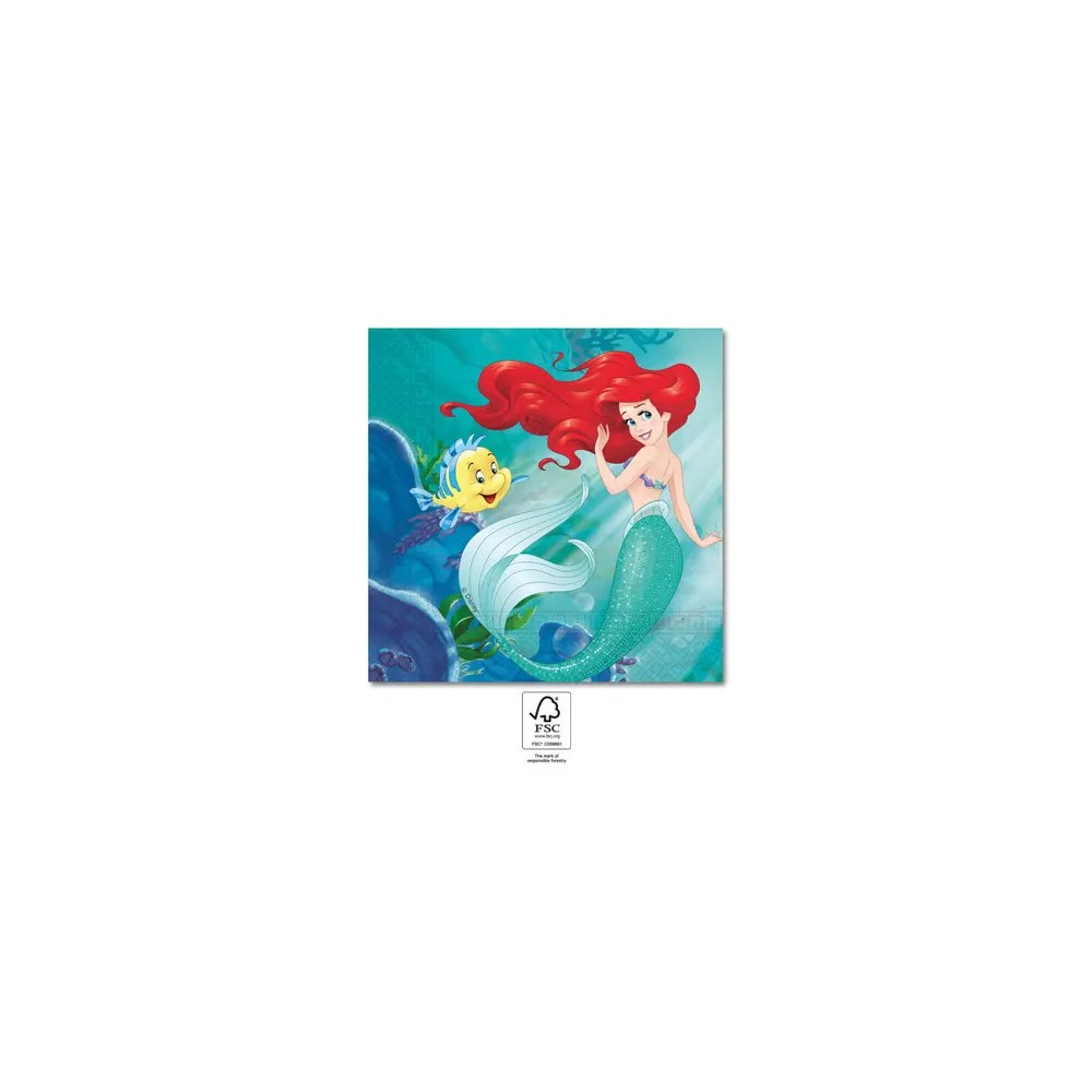 Disney Princess Ariel Curious napkin pack of 20 33x33 cm FSC