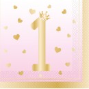 First Birthday Pink Ombre  Napkin 16 pcs 33x33 cm