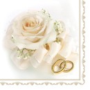 Wedding Rings & White Rose Napkin 20 pcs 33x33 cm