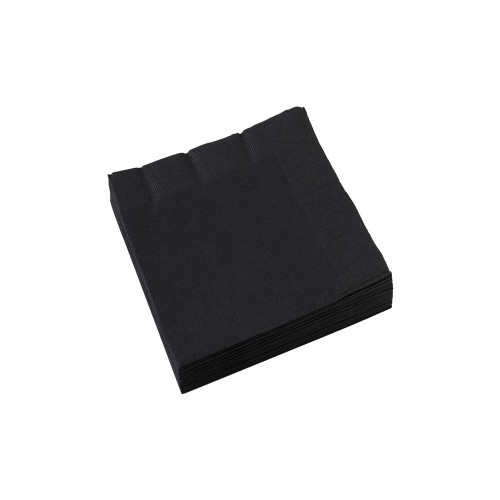 Colour Black Black napkin pack of 20, 33x33 cm