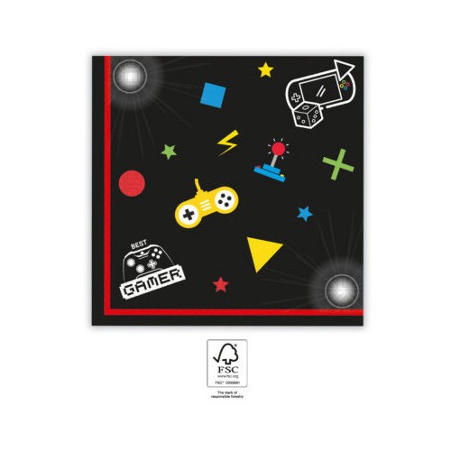 Gamer Gaming Party napkin 20 pcs 33x33 cm FSC