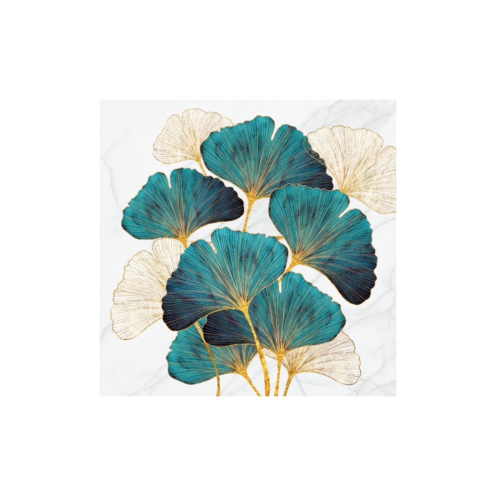 Colour Gold and Emerald Ginkgo Biloba napkin 20 pcs 33x33 cm