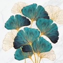 Colour Gold and Emerald Ginkgo Biloba napkin 20 pcs 33x33 cm