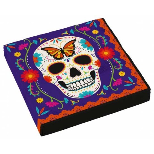 Halloween Day Of The Dead napkin set of 16 33x33 cm