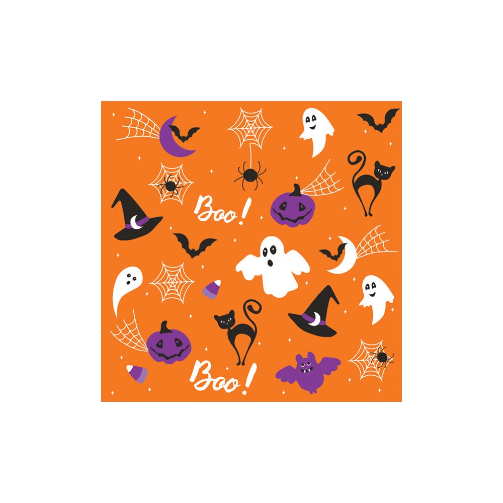 Halloween Graphics on Orange napkin, set of 20, 33x33 cm