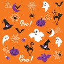 Halloween Graphics on Orange napkin, set of 20, 33x33 cm