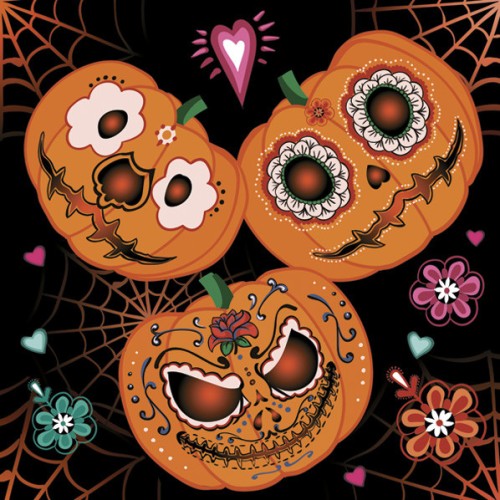 Halloween Mexican Pumpkins napkin, set of 20, 33x33 cm
