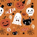 Halloween Orange Booo napkin, set of 20, 33x33 cm