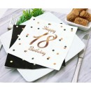Happy Birthday B&C White Happy Birthday 18 Napkin Pack of 20 33x33 cm