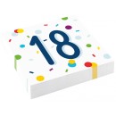 Happy Birthday Confetti  Happy Birthday 18 Napkin Pack of 20 33x33 cm