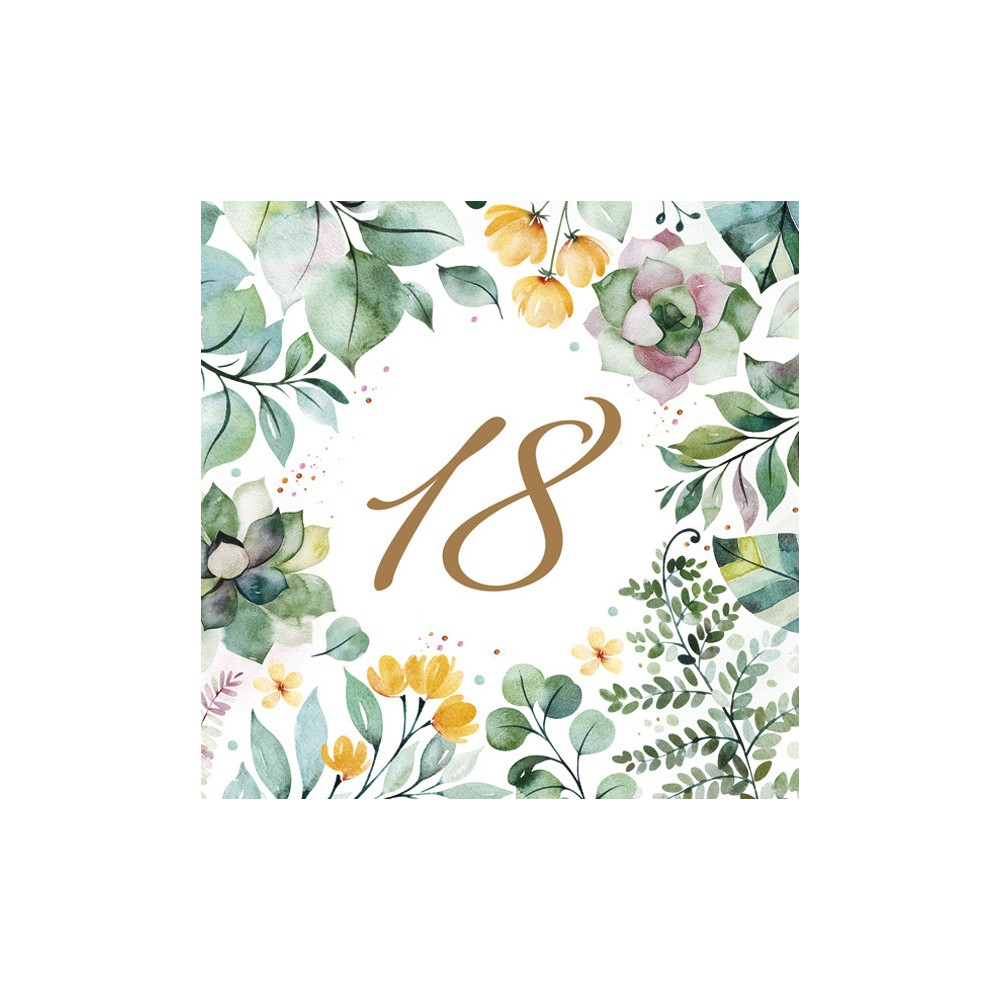 Happy Birthday Floral Frame Happy Birthday 18 Napkins 20 pcs 33x33 cm