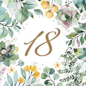 Happy Birthday Floral Frame Happy Birthday 18 Napkins 20 pcs 33x33 cm