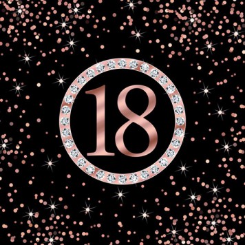 Happy Birthday 18 Rose Gold Napkins 20 pcs 33x33 cm