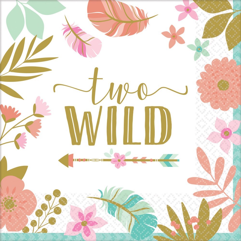 Happy Birthday Boho Happy Birthday 2 Napkins Pack of 16 33x33 cm