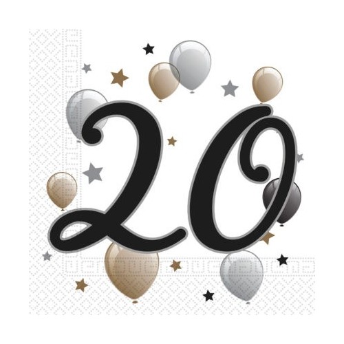 Happy Birthday Milestone Happy Birthday 20 Napkins 20 pcs 33x33 cm