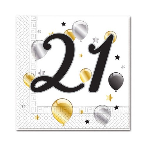 Happy Birthday Milestone Happy Birthday 21 Napkin 20 pcs 33x33 cm
