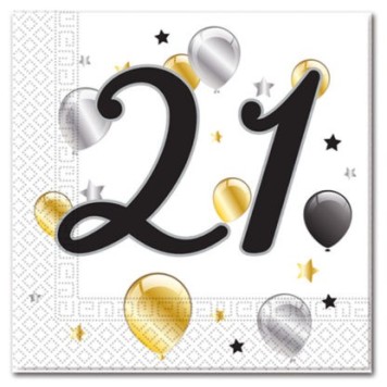 Happy Birthday Milestone Happy Birthday 21 Napkin 20 pcs 33x33 cm