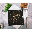 Happy Birthday B&C Black-Gold Happy Birthday 30 Napkin 20 pcs 33x33 cm