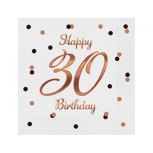 Happy Birthday B&C White Happy Birthday 30 napkins 20 pcs 33x33 cm